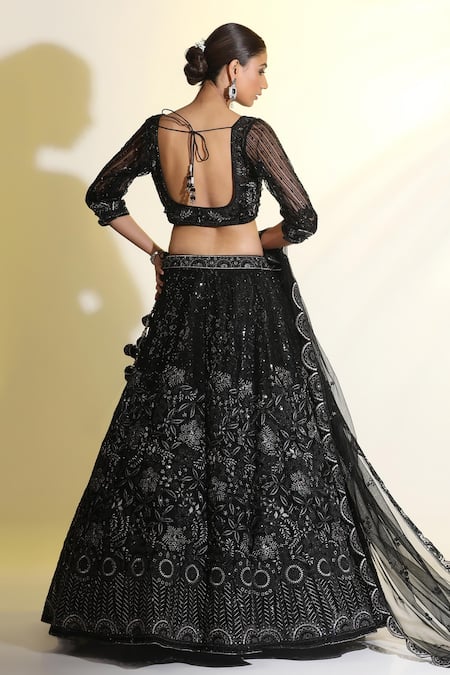 Meenagurnam Floral Embellished Lehenga Blouse Set 