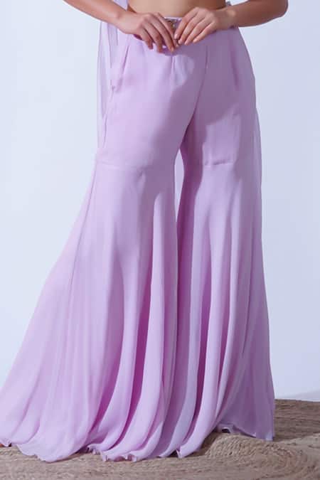 Aurouss Purple Georgette Persian Ring Bloom Embroidered Blouse With Sharara Pant Online at Aza Fashions Aurouss_Purple Georgette Persian Ring Bloom Embroidered Blouse With Sharara Pant _Online_at_Aza_Fashions