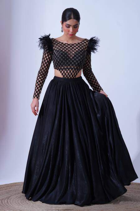 Buy Aurouss Black Sequin And Cutdana Blossom Jaal Bodysuit Online at Aza Fashions Buy_Aurouss_Black Sequin And Cutdana Blossom Jaal Bodysuit _Online_at_Aza_Fashions