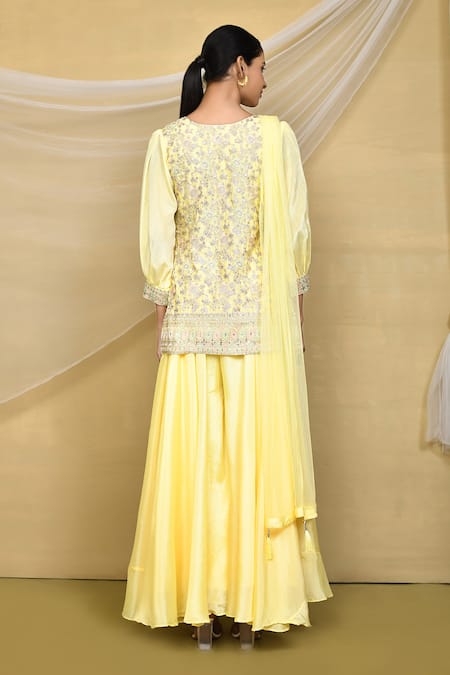Samyukta Singhania Sequins Embroidered Kurta Palazzo Set 