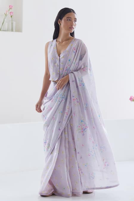Surmaye Picnic Daydream Floral Print Saree 