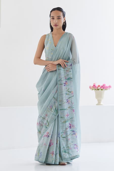 Surmaye Cherished Times Flower Pattern Saree 