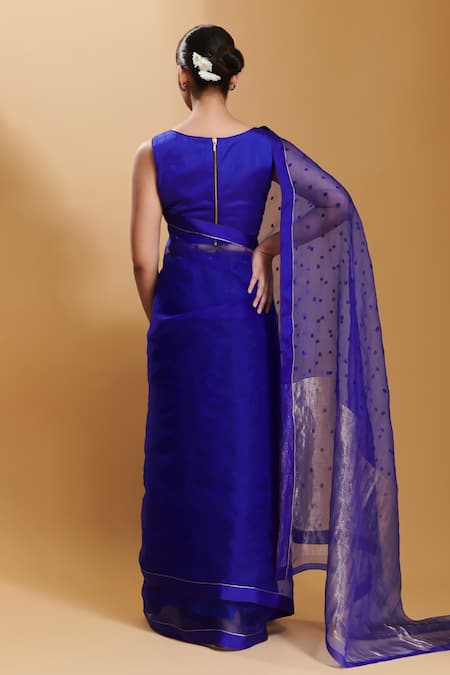 Surmaye Wildflower Meadow Silk Jamdani Woven Saree 
