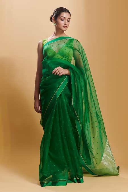 Surmaye Wildflower Meadow Silk Jamdani Handwoven Saree 