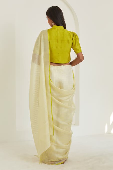 Surmaye Nostalgia Stripe Pattern Handwoven Saree 