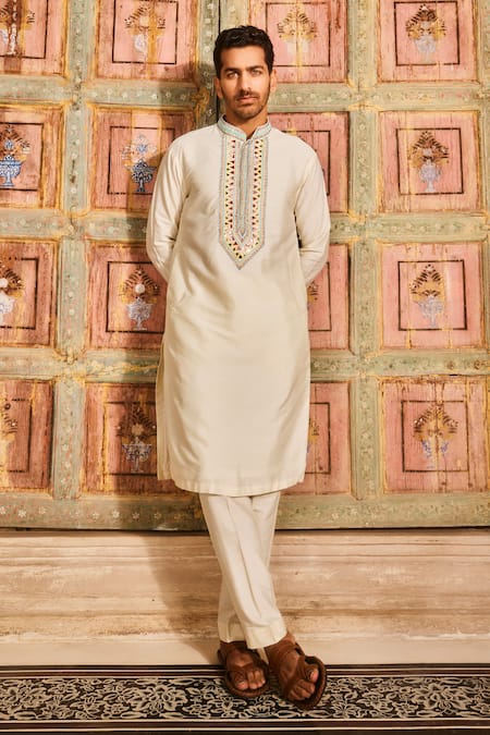 DiyaRajvvir Prism Yoke Embroidered Kurta With Pant 