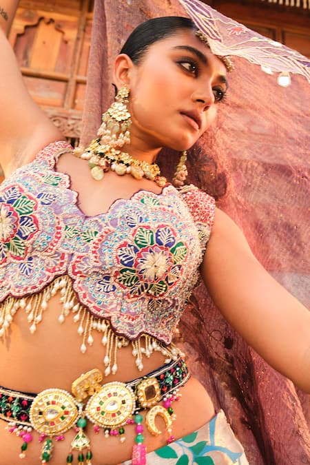 Buy Aditi Gupta Purple Silk, Tissue, Pashmina Paithani Floral Vine Woven Bridal Lehenga Set Online at Aza Fashions Buy_Aditi Gupta_Purple Silk, Tissue, Pashmina Paithani Floral Vine Woven Bridal Lehenga Set _Online_at_Aza_Fashions