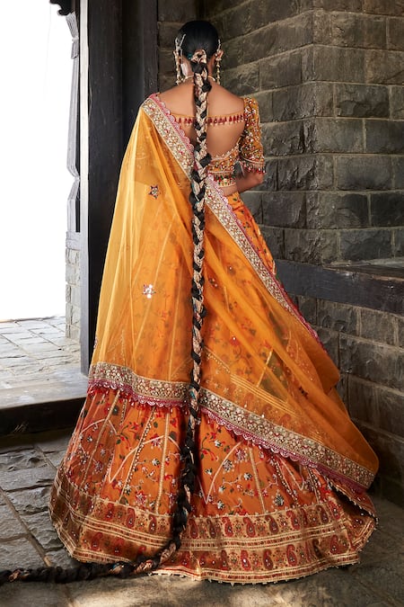 Aditi Gupta Kani Silk Embroidered Bridal Lehenga Set 