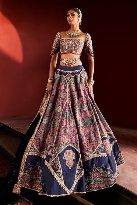 Aditi Gupta Jamawar Zari Embroidered Lehenga Set 