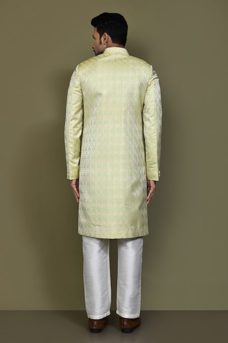 Arihant Rai Sinha Flame Swirl Layered Sherwani With Aligadhi Pant 