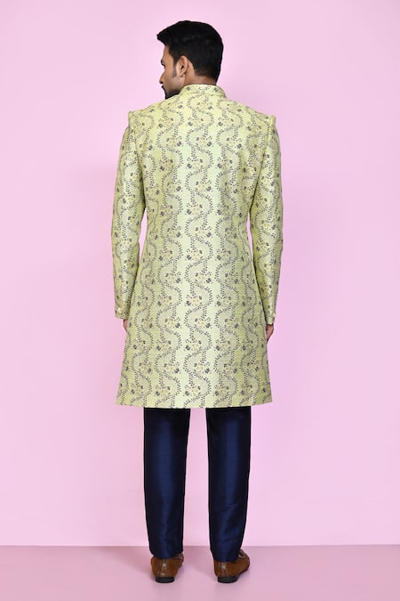 Arihant Rai Sinha Gladiolus Vine Layered Sherwani With Aligadhi Pant 