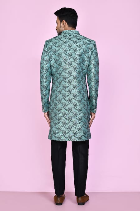 Arihant Rai Sinha Vintage Iris Layered Sherwani With Aligadhi Pant 