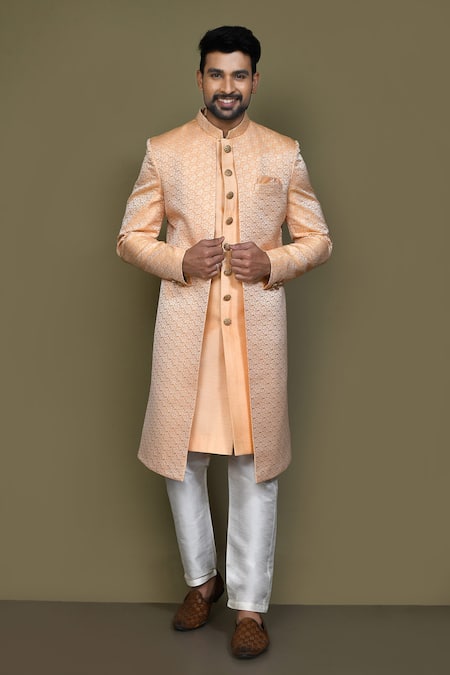 Aryavir Malhotra Prism Maze Layered Sherwani With Aligadhi Pant 