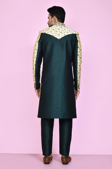 Arihant Rai Sinha Mughal Garden Layered Sherwani With Aligadhi Pant 