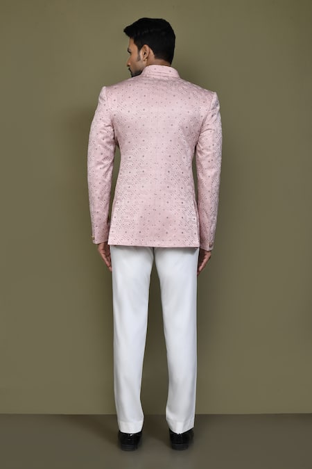 Arihant Rai Sinha Hexagon Embroidered Bandhgala 