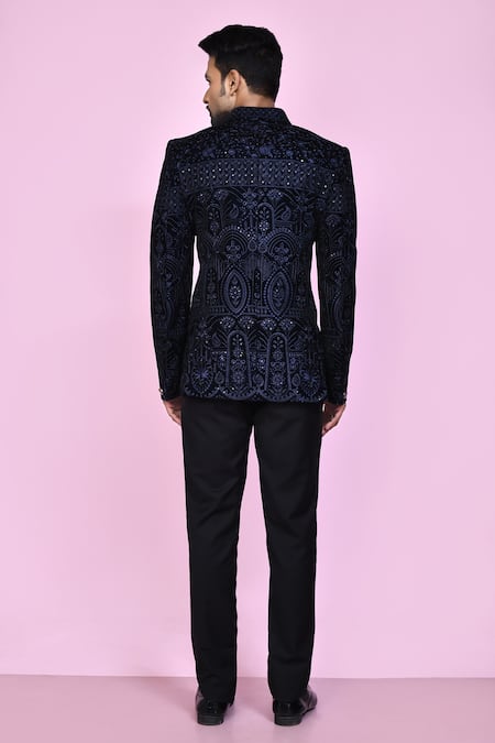 Arihant Rai Sinha Velvet Thread Work Bandhgala 