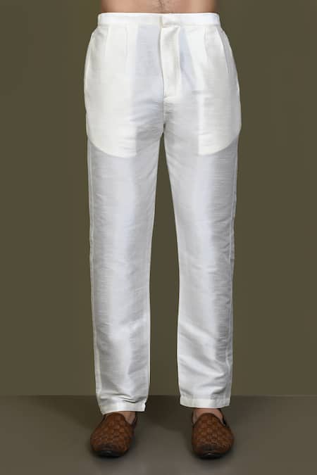 Arihant Rai Sinha_Gold Jacquard, Silk Embroidery Flora Garden Sherwani With Aligadhi Pant _Online_at_Aza_Fashions