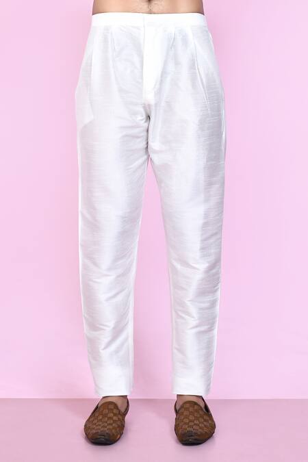 Arihant Rai Sinha_Grey Jacquard, Silk Sheesh Mahal Pattern Sherwani With Aligadhi Pant _Online_at_Aza_Fashions