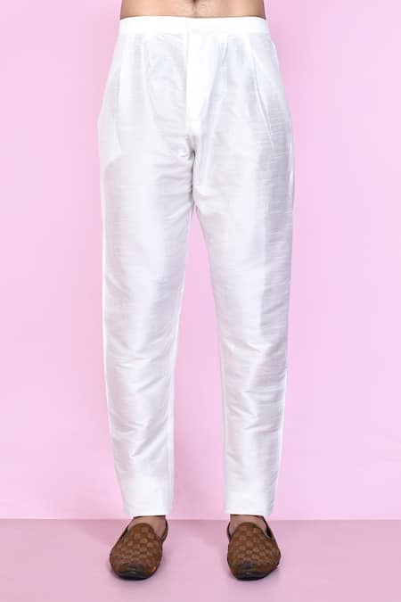 Arihant Rai Sinha_Pink Jacquard, Silk Embroidery Mahal Pattern Sherwani With Aligadhi Pant _Online_at_Aza_Fashions