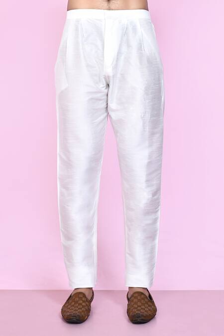 Arihant Rai Sinha_Blue Jacquard, Silk Embroidery Geometric Woven Sherwani Set _Online_at_Aza_Fashions