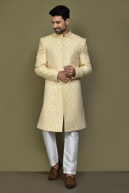 Aryavir Malhotra Floral Woven Sherwani Set 