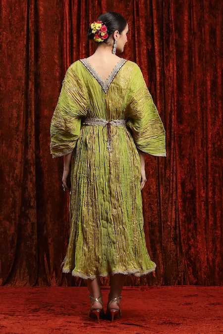Shikhar Sharma Embroidered Textured Striped Kaftan 