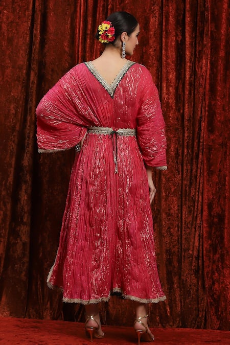 Shikhar Sharma Striped Dori Embroidered Kaftan 