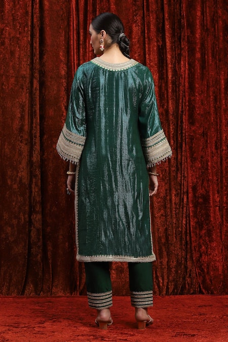 Shikhar Sharma Dori & Gota Work Kurta Pant Set 