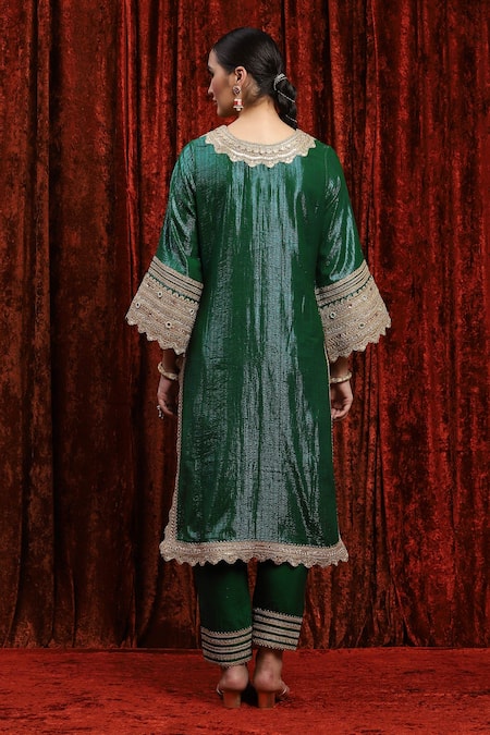 Shikhar Sharma Dori & Gota Embroidered Kurta Pant Set 