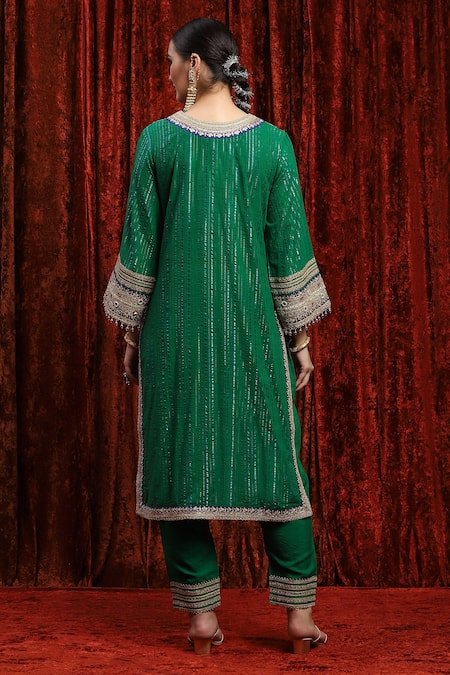 Shikhar Sharma Dori Embroidered Straight Kurta Pant Set 