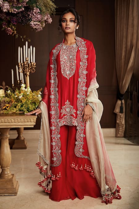 Prisho Gul Zardozi Embroidered Kurta Sharara Set 