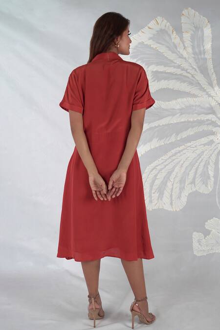 Seesa Virago Embroidered Front Pocket Midi Dress 