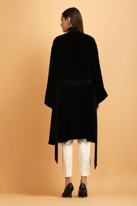 Label Ivish Velvet Kimono Wrap Tunic Trouser Set 