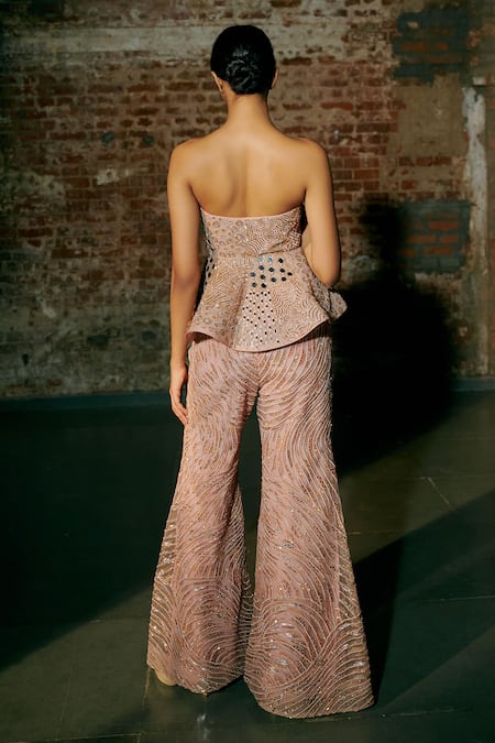 Asaga Paradox Hand Embroidered Peplum & Sharara Set