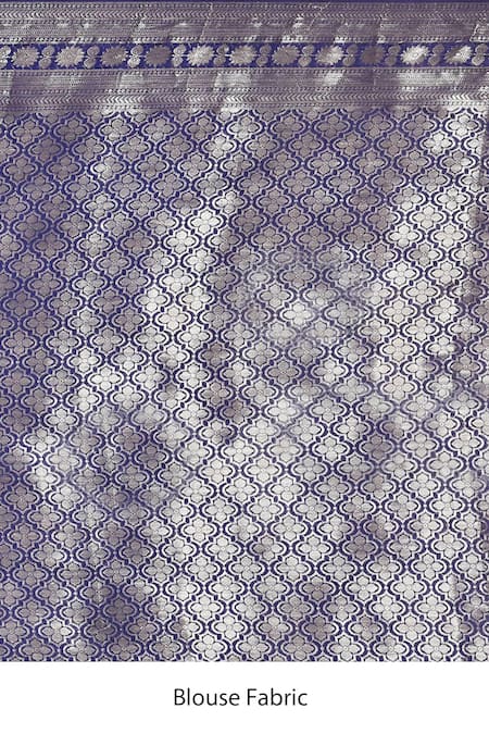 Buy_Nazaakat By Samara Singh_Navy Silk Zari Banarasi Woven Floral Saree With Blouse _Online_at_Aza_Fashions