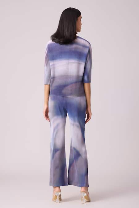 Scarlet Sage Marble Print Top & Pant Set 