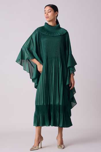 Kvinna Ruffle Klänning Elegant Polyester main image 0