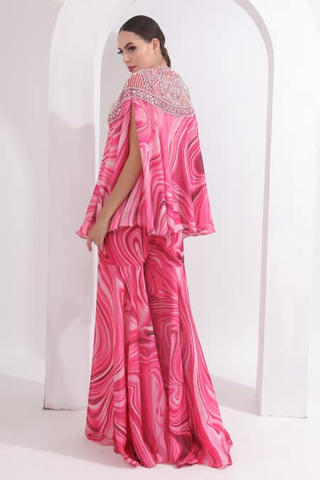 Omal Sindwani Embroidered Cape Gharara Set 