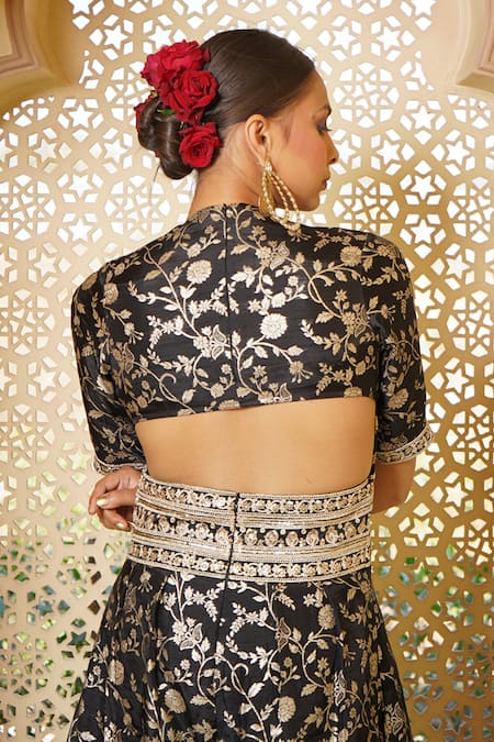 Monk & Mei By Sonia Anand Tehzeeb Mughal Garden Woven Brocade Jumpsuit 