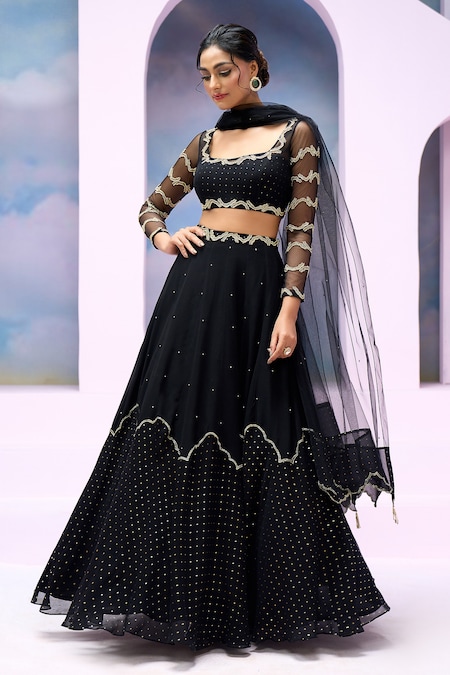 Silky Bindra x AZA Esra Cloud Patch Embroidered Lehenga Set 