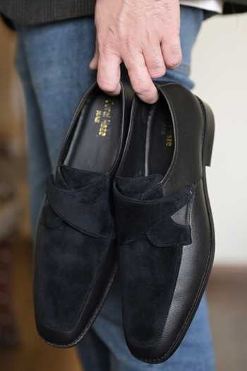Coral Haze Black Noah Criss Cross Strap Loafers Online at Aza Fashions Coral Haze_Black Noah Criss Cross Strap Loafers_Online_at_Aza_Fashions
