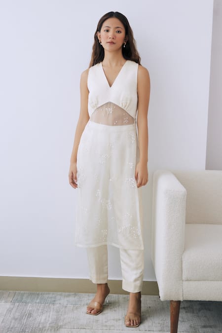 Lavanya Ahuja Embroidered Long Tunic & Pant Set 