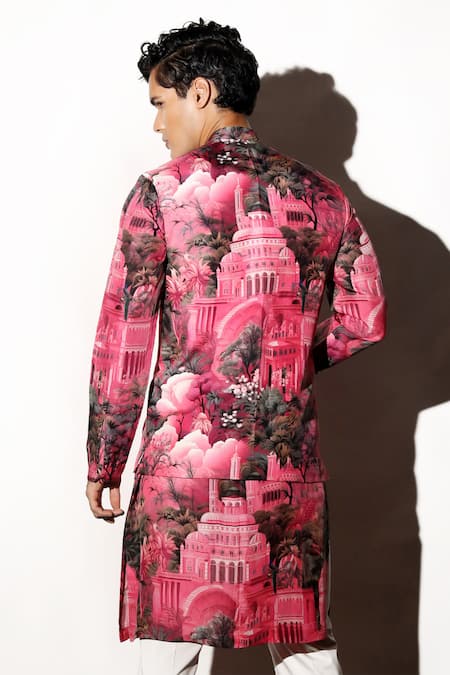 Buy MR. Ajay Kumar Multi Color Silk Embroidery Rajwada Printed Kurta Pant Set Online at Aza Fashions Buy_MR. Ajay Kumar_Multi Color Silk Embroidery Rajwada Printed Kurta Pant Set _Online_at_Aza_Fashions