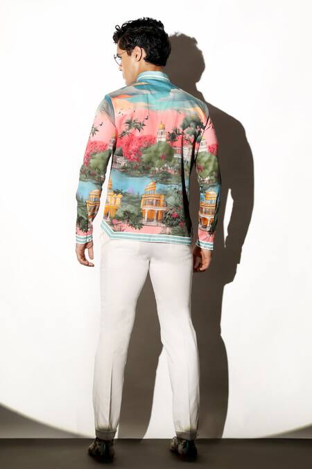 Buy MR. Ajay Kumar Multi Color Cotton Umaid Printed Shirt Online at Aza Fashions Buy_MR. Ajay Kumar_Multi Color Cotton Umaid Printed Shirt _Online_at_Aza_Fashions