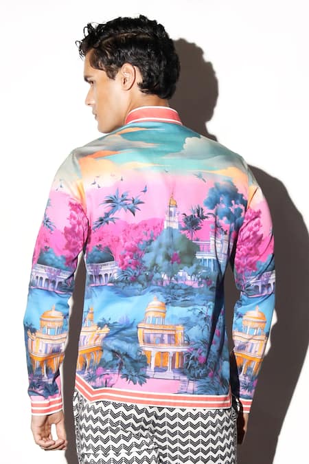 Shop MR. Ajay Kumar Multi Color Cotton Firoz Printed Shirt at Aza Fashions Shop_MR. Ajay Kumar_Multi Color Cotton Firoz Printed Shirt _at_Aza_Fashions