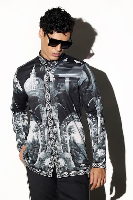 MR. Ajay Kumar_Multi Color Cotton Embroidery Full Sleeve Printed Shirt _Online_at_Aza_Fashions