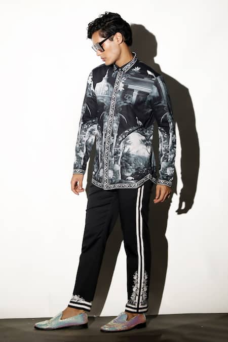 Buy_MR. Ajay Kumar_Multi Color Cotton Embroidery Full Sleeve Printed Shirt 