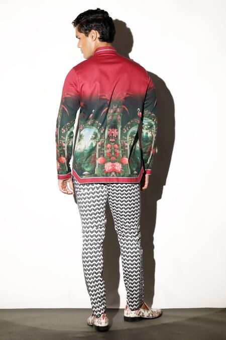 Shop MR. Ajay Kumar Multi Color Cotton Embroidery Amber Printed Shirt at Aza Fashions Shop_MR. Ajay Kumar_Multi Color Cotton Embroidery Amber Printed Shirt _at_Aza_Fashions