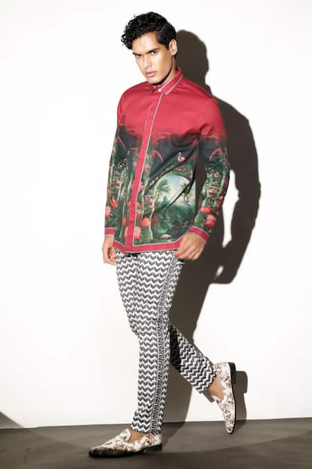 Buy MR. Ajay Kumar Multi Color Cotton Embroidery Amber Printed Shirt Buy_MR. Ajay Kumar_Multi Color Cotton Embroidery Amber Printed Shirt