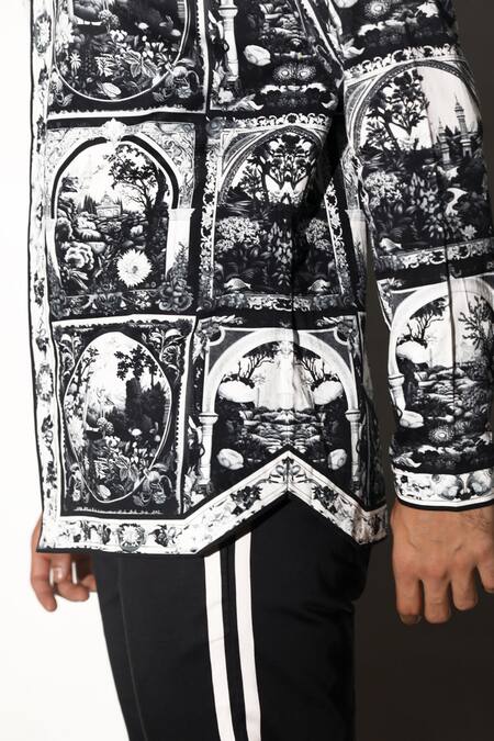 MR. Ajay Kumar Multi Color Cotton Qila Print Shirt at Aza Fashions MR. Ajay Kumar_Multi Color Cotton Qila Print Shirt _at_Aza_Fashions